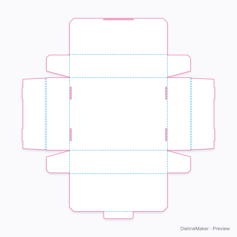 Centre-lock apparel mailer 330×250×80 flat dieline