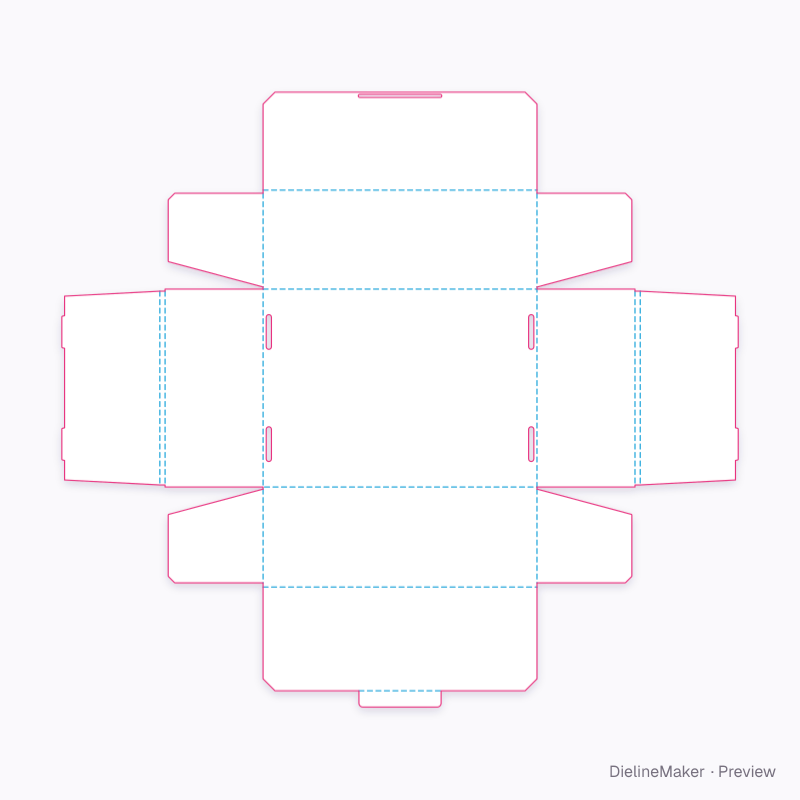 Centre-lock mailer 400×300×150 flat dieline