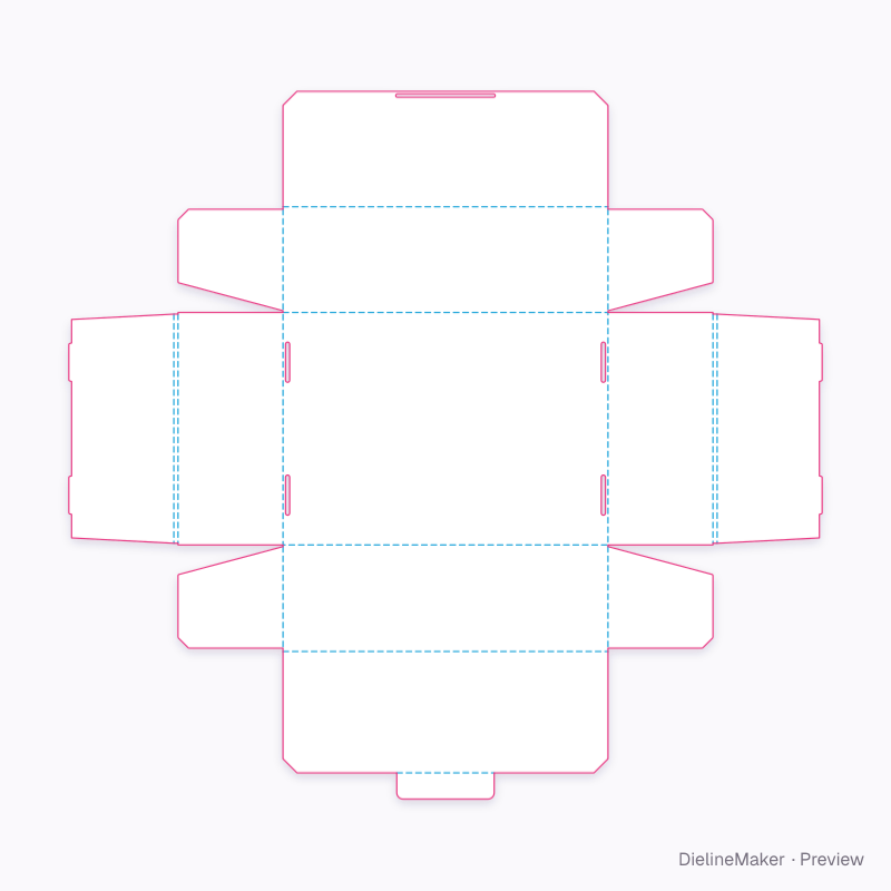 Centre-lock mailer 300×220×100 flat dieline