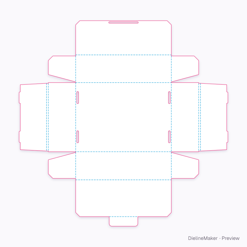 Centre-lock mailer 200×150×60 flat dieline