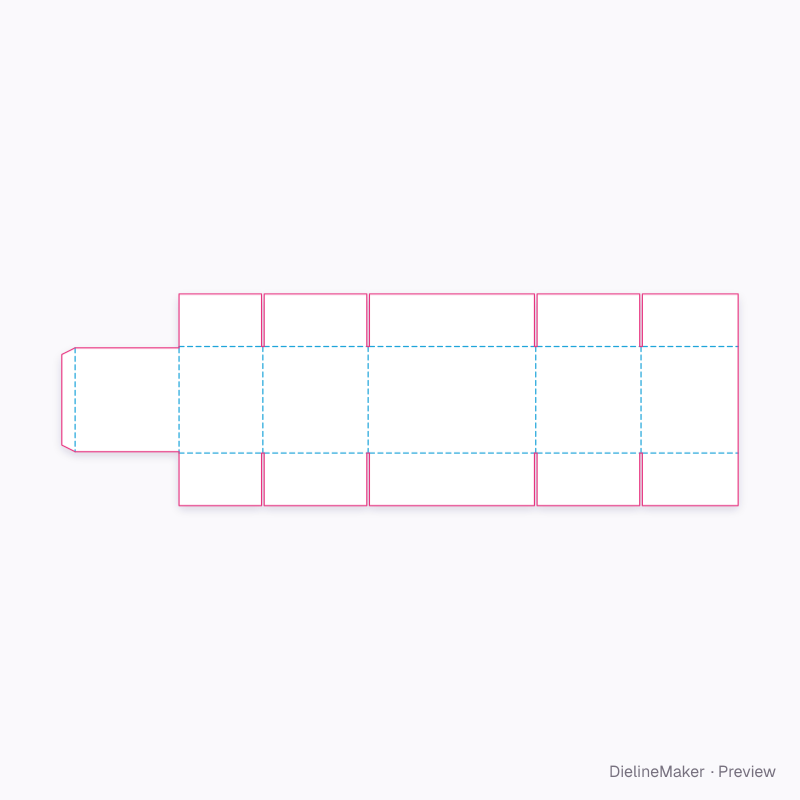 Slotted box with integral partition flat dieline