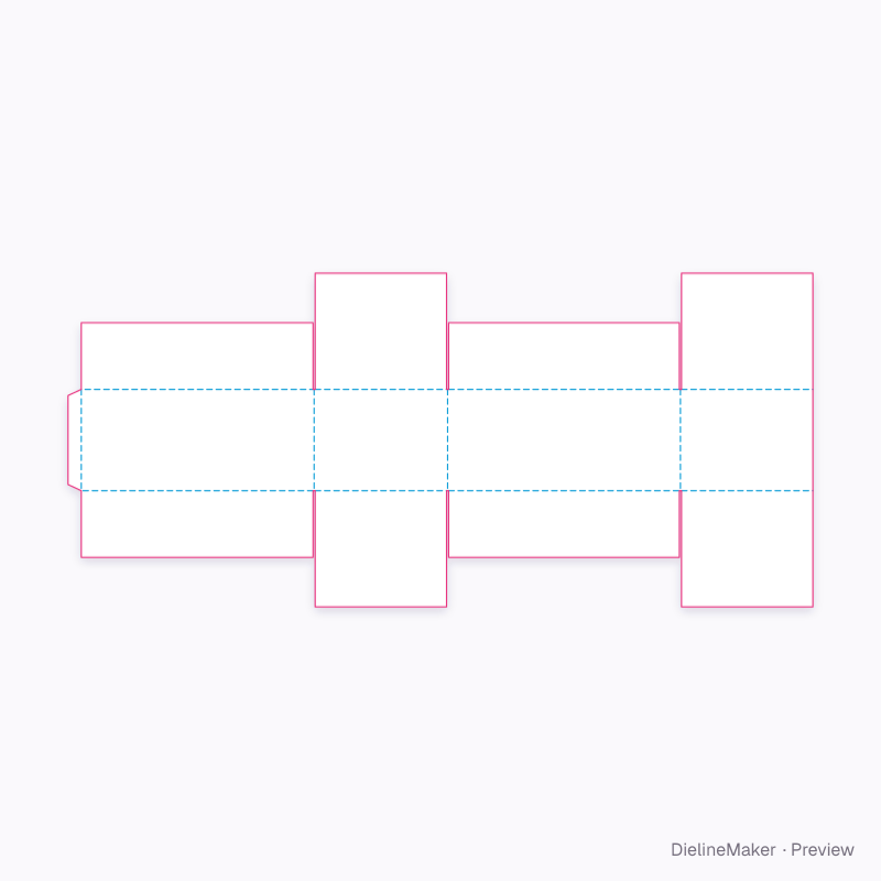 E-commerce carton 350×200×150 flat dieline