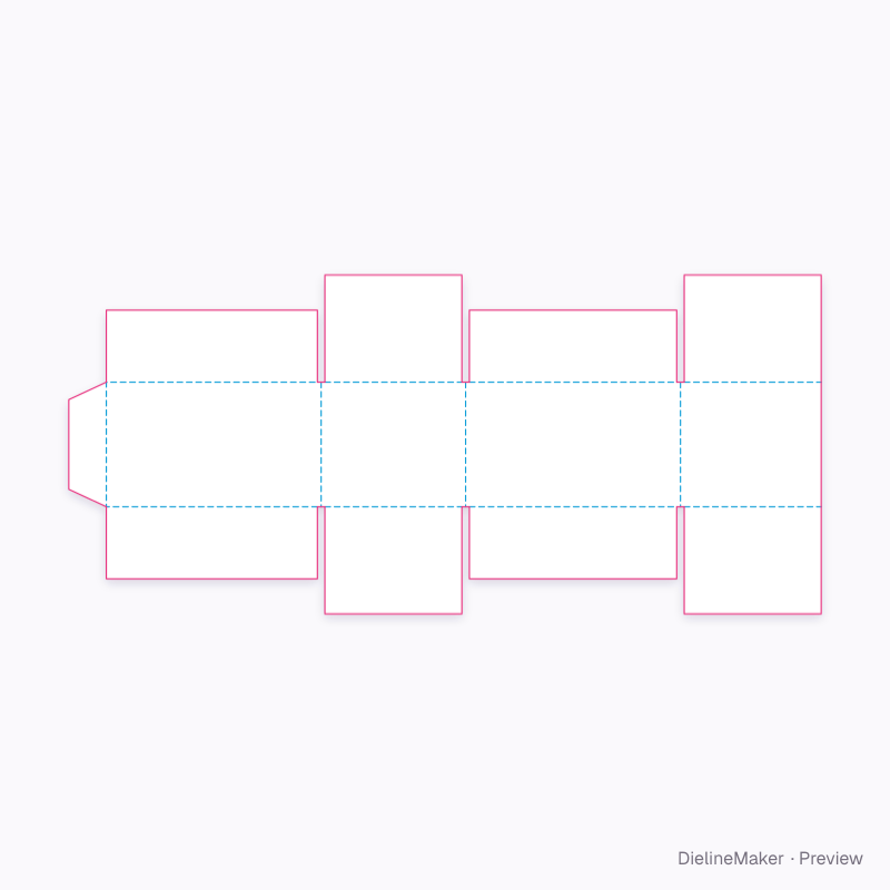 Compact parcel carton — Centre special box flat dieline