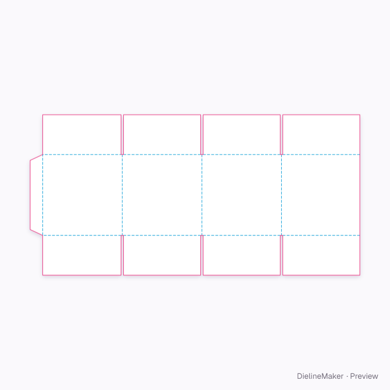200 mm cube parcel carton — Centre special box flat dieline