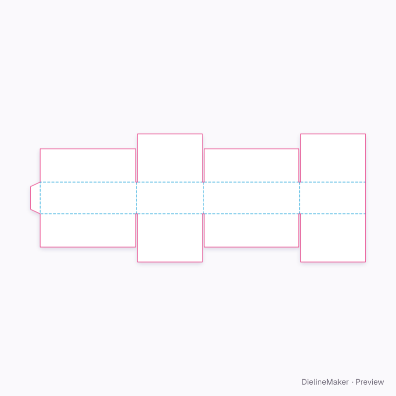 Shallow product carton — Centre special box flat dieline