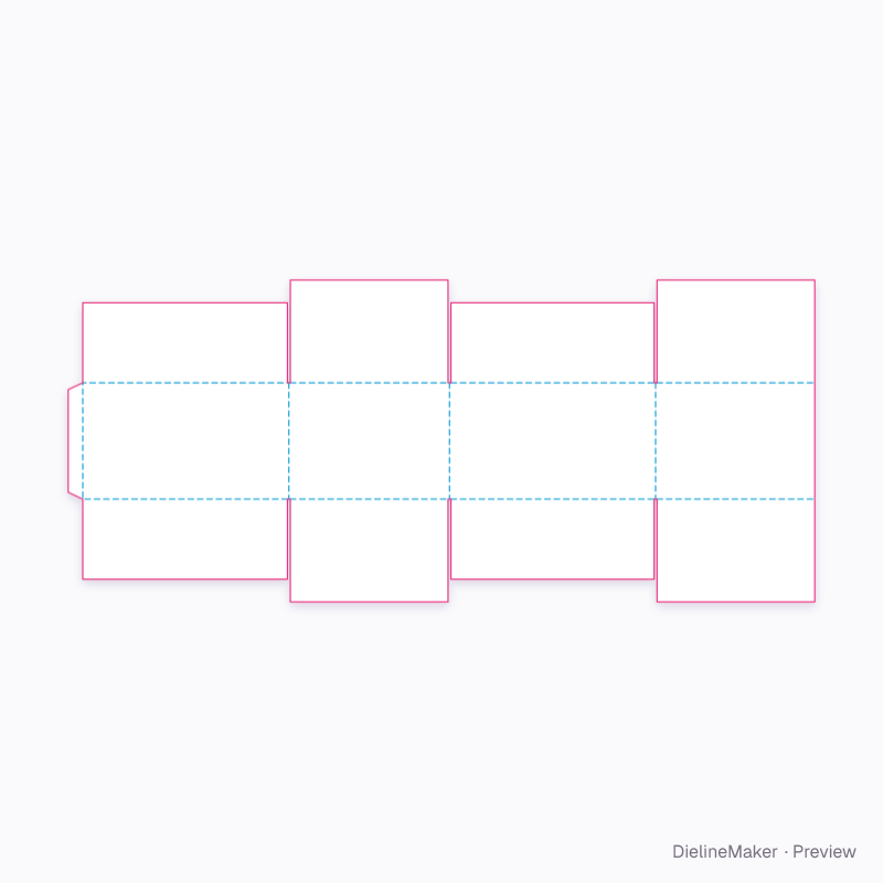 Soft goods shipping carton — Centre special box flat dieline