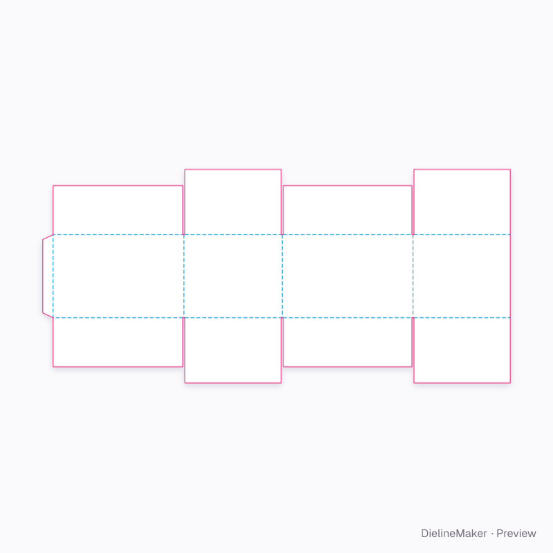 Centre special box flat dieline