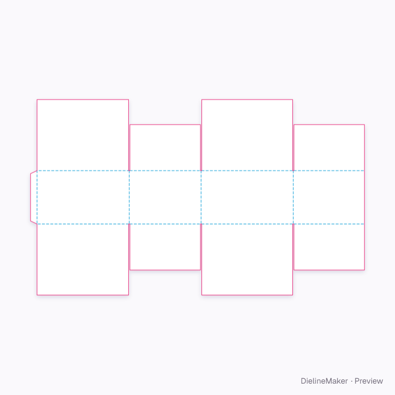 Soft goods shipping carton — Centre special full overlap box flat dieline