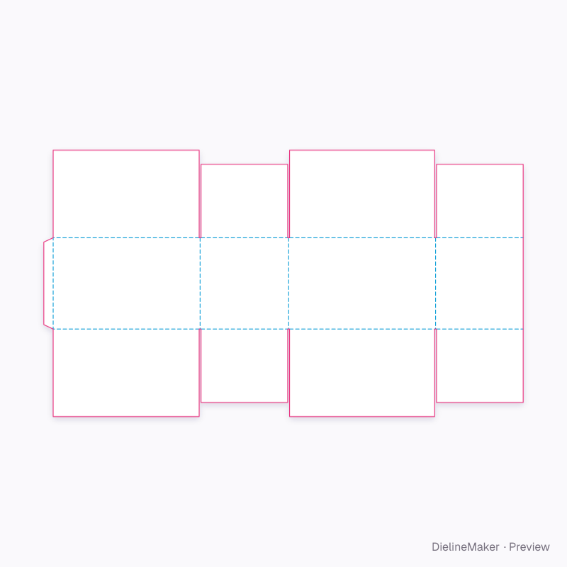 Centre special full overlap box flat dieline