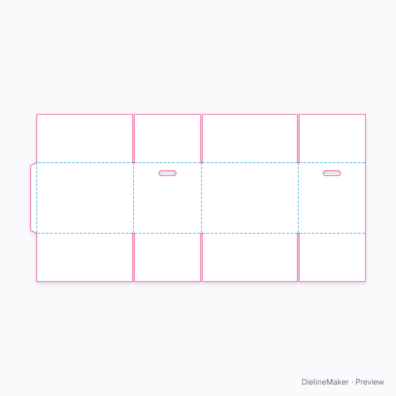 Double-wall overlap carton 500×350×350 flat dieline