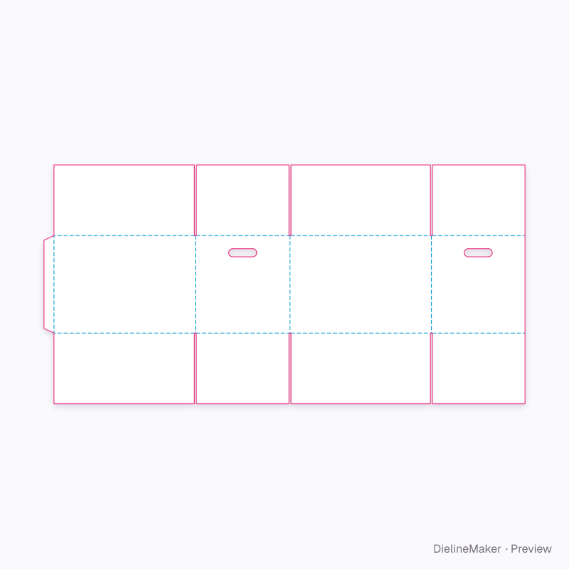 Bagged powder carton 450×300×300 flat dieline
