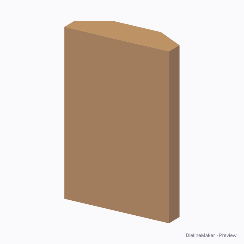 Steep chamfered double door