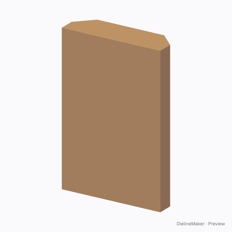 Chamfered double-door tray