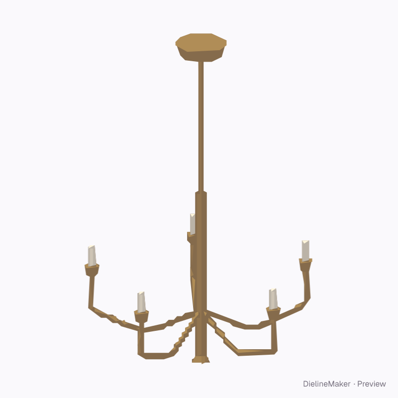 Chandelier with printed shades