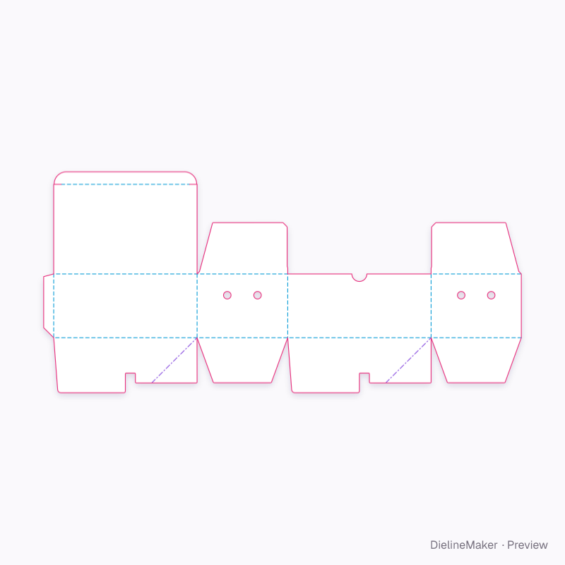 2-piece chicken box flat dieline