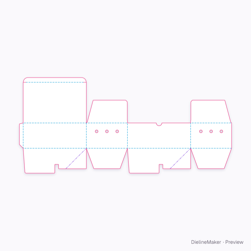 Chicken and chips box flat dieline