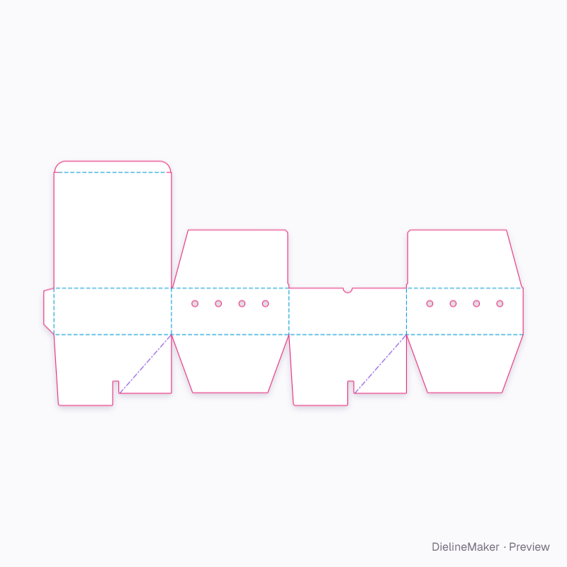 Korean fried chicken box flat dieline