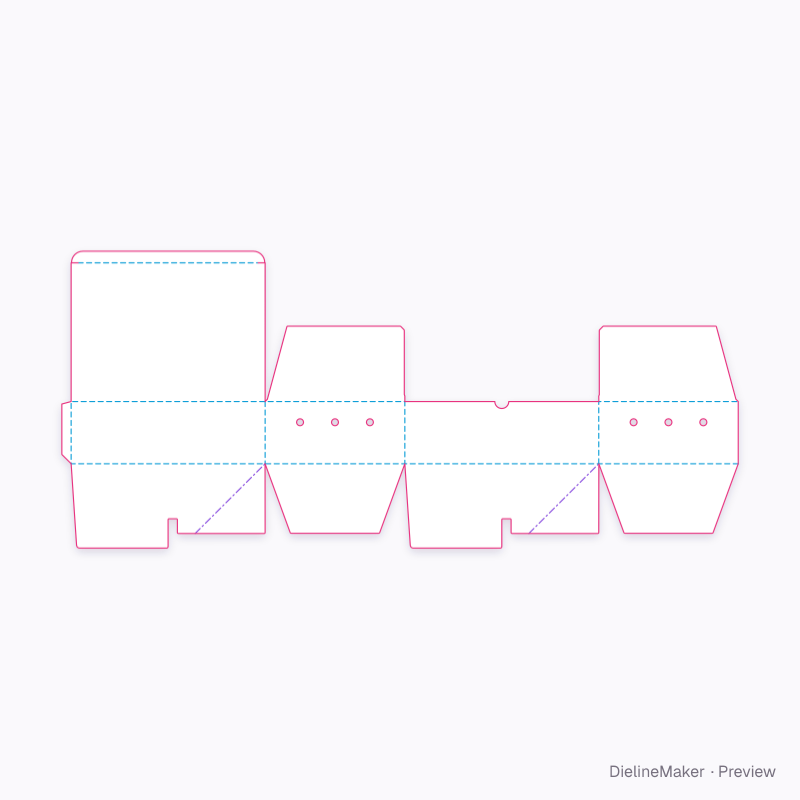 Bakery selection takeaway box — Fried chicken box flat dieline