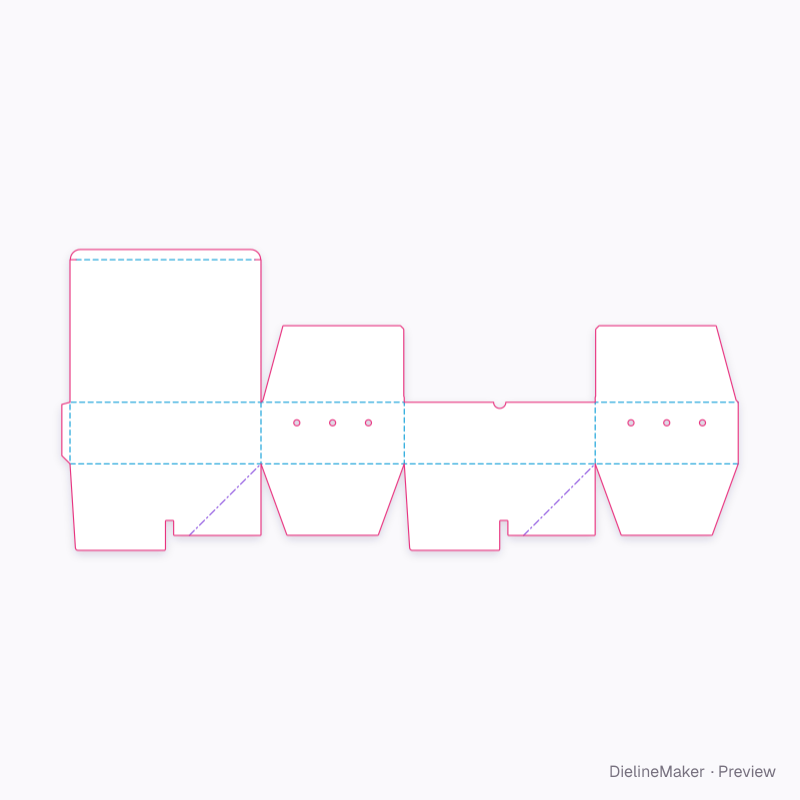 Sharing takeaway box — Fried chicken box flat dieline