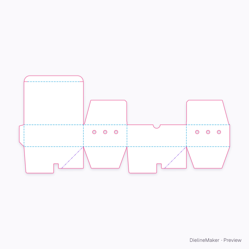 Snack portion takeaway box — Fried chicken box flat dieline