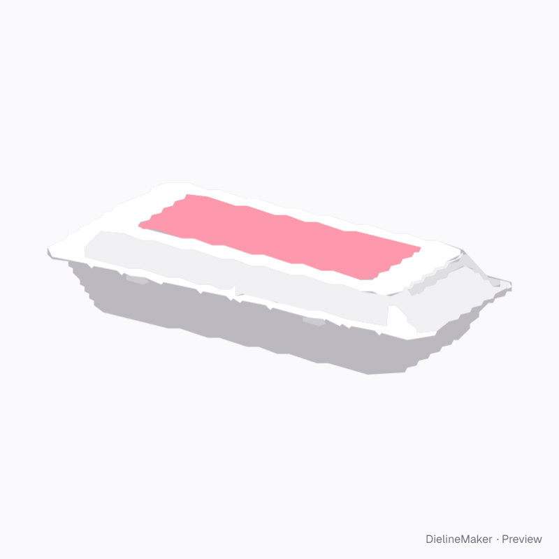 Long bakery clear food clamshell