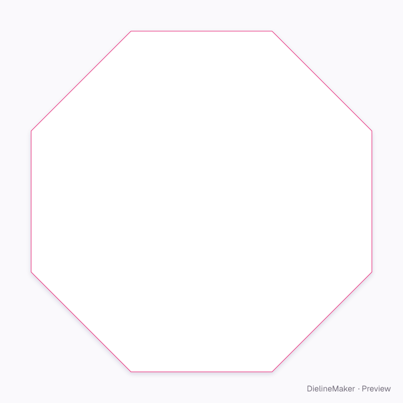 Octagonal beer mat flat dieline