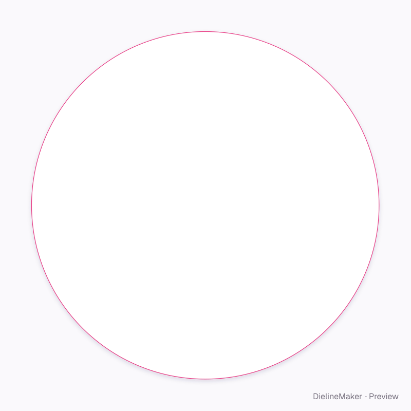 95 mm round coaster flat dieline