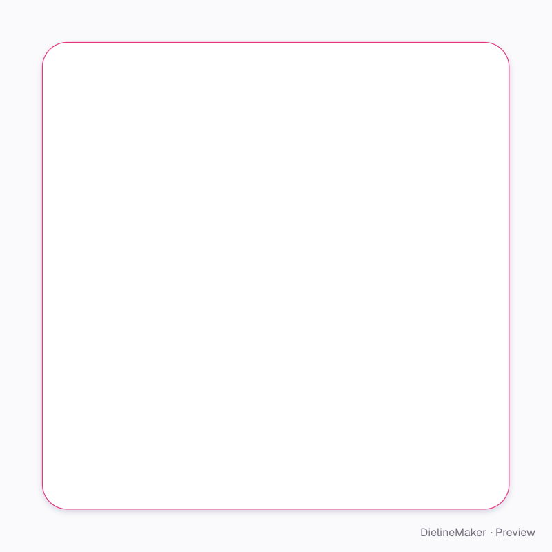 95 mm square coaster flat dieline