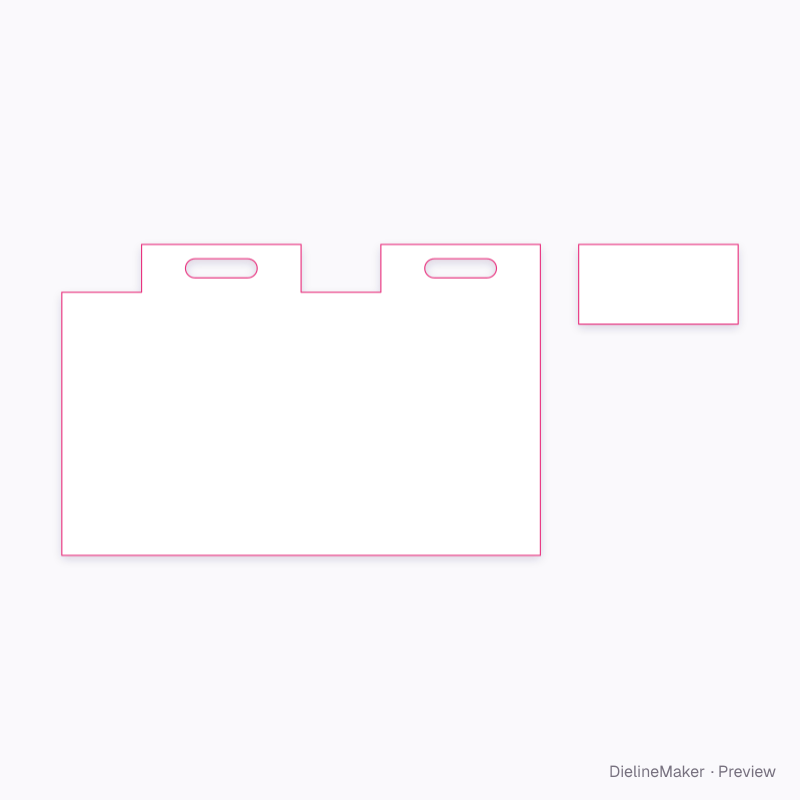Box pouch with carry handle flat dieline