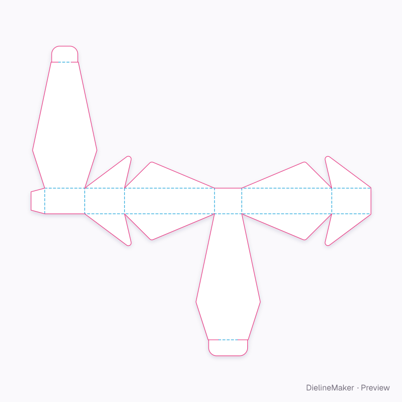 Eyelash coffin flat dieline