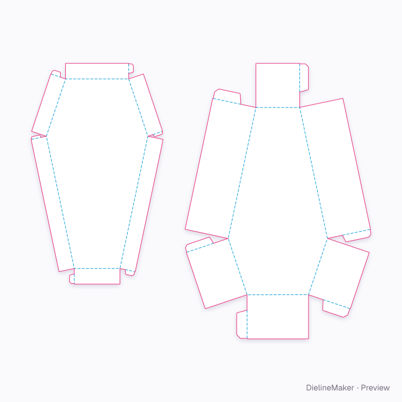 Halloween coffin treat tray flat dieline