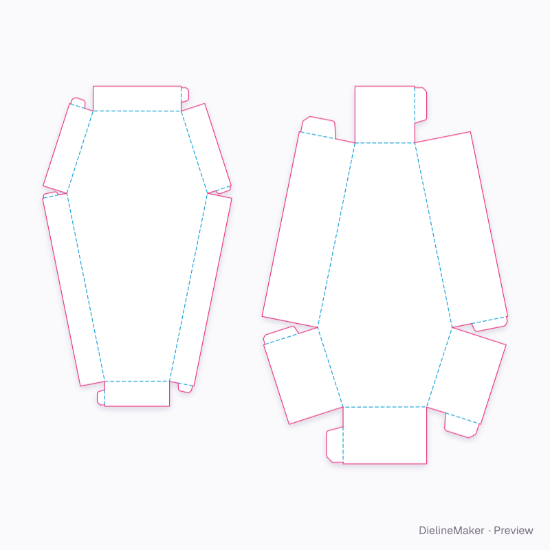 Mini coffin party favour flat dieline