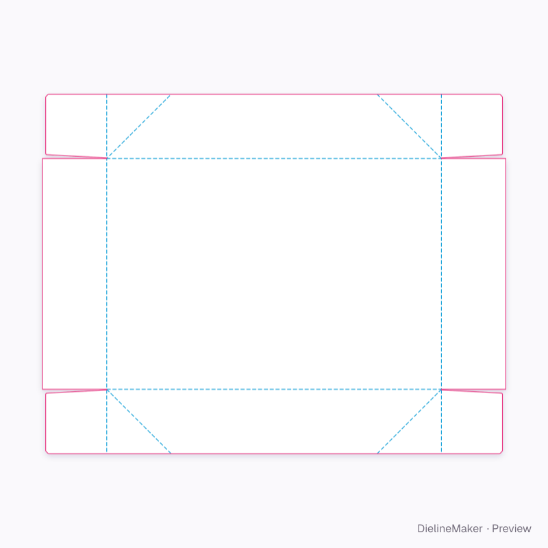 Out-fold collapsible tray flat dieline