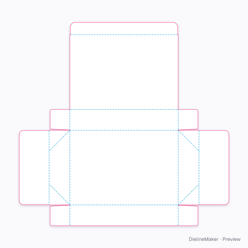 Collapsible tray with tuck cover flat dieline