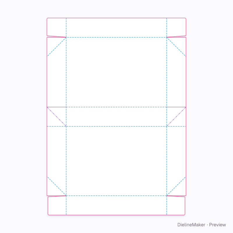 Collapsible tray with winged cover flat dieline