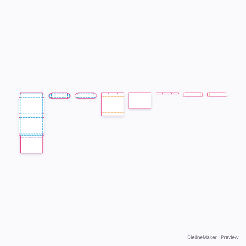 A4 presentation box flat dieline