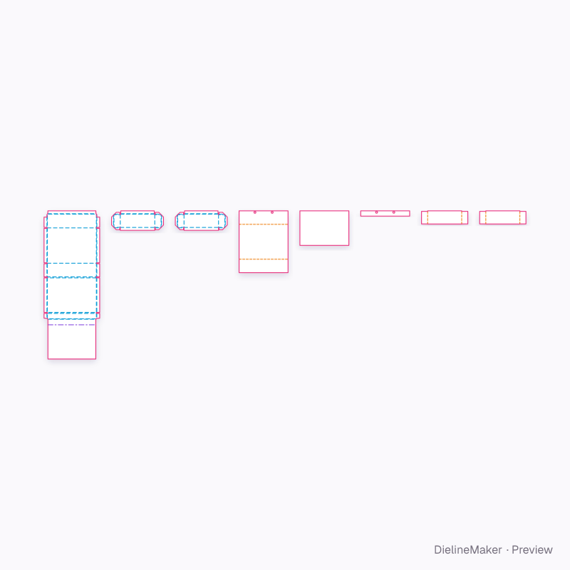 PR gift box flat dieline