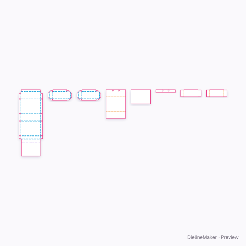 Small magnetic gift box flat dieline