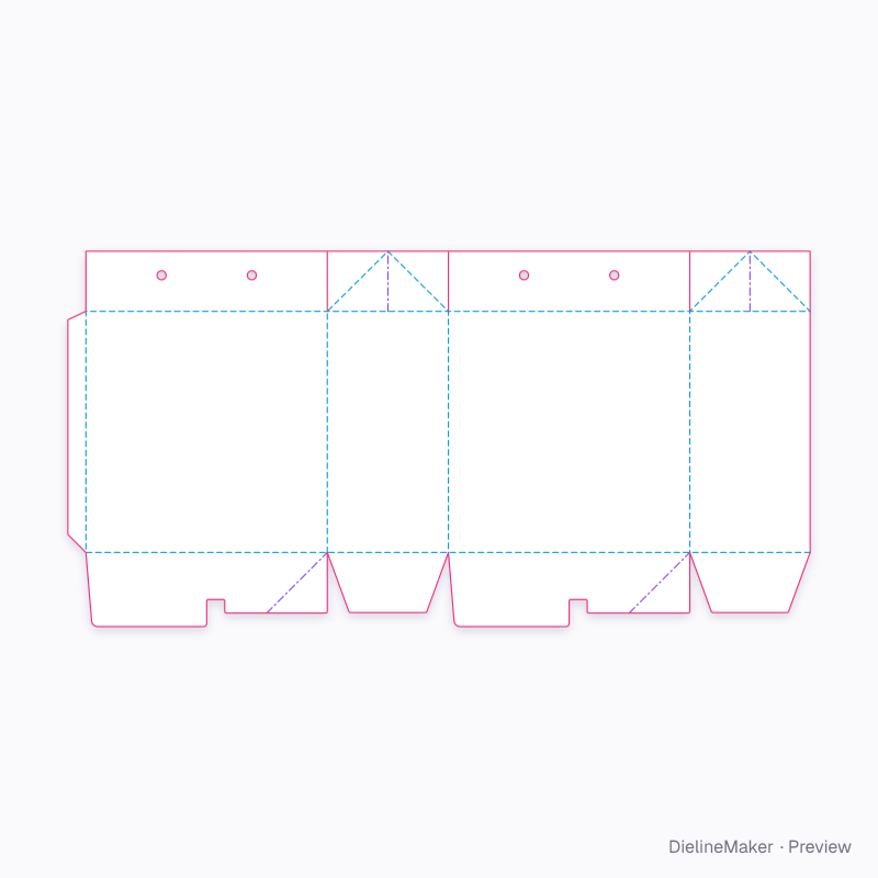 Carrier with collapsing gusset walls flat dieline