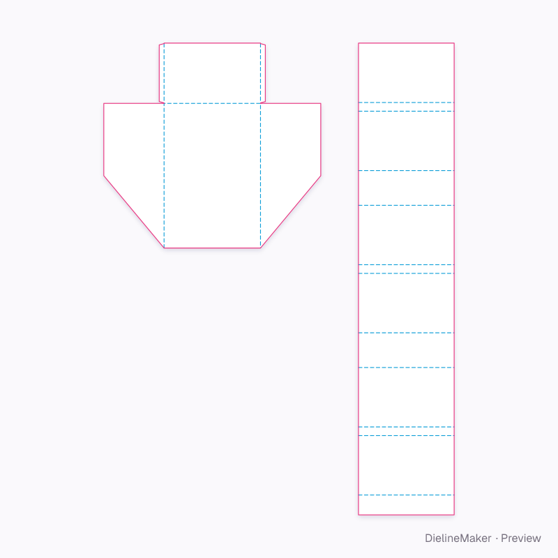 Three-shelf counter display flat dieline