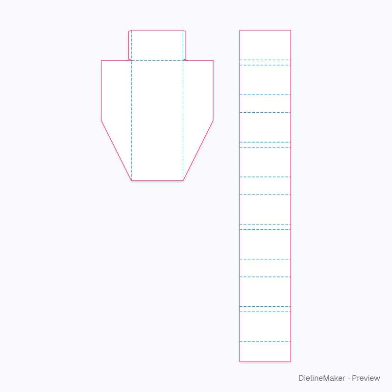 Four-shelf floor display flat dieline