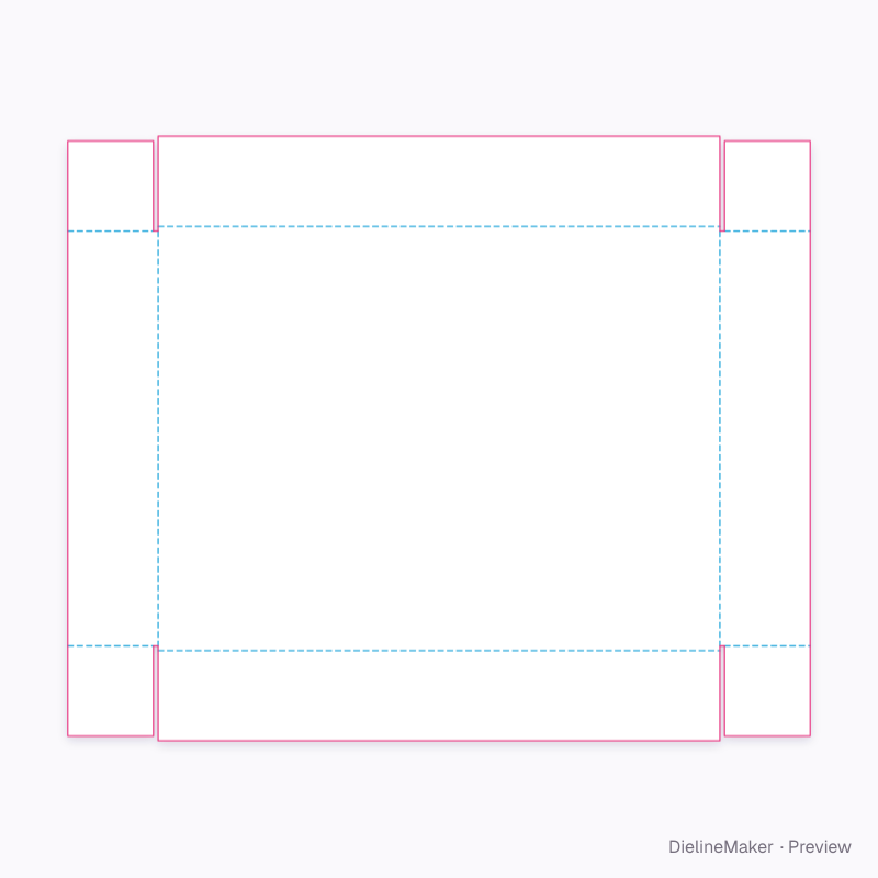 Tray insert, flaps on the ends 380×280×60 flat dieline