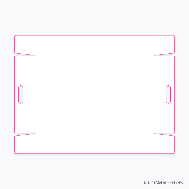 Bakery crate 580×380×100 flat dieline