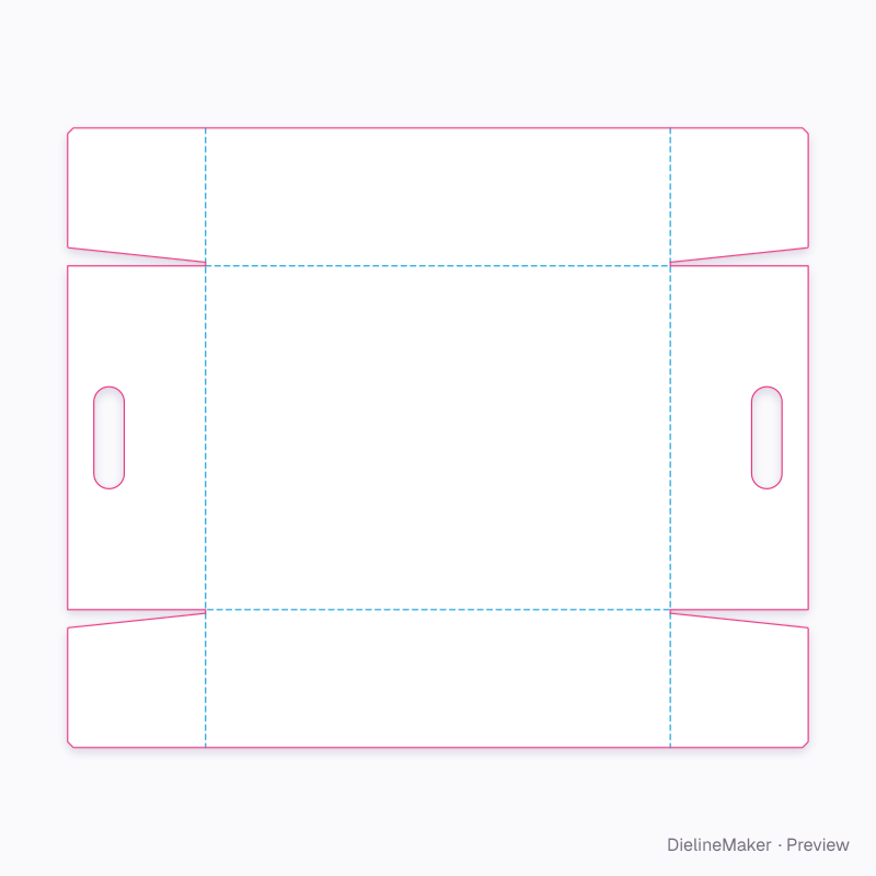 Produce tray 400×300×120 flat dieline