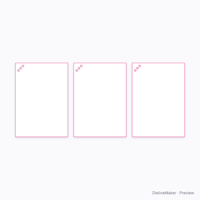 A6 corner spiral notebook flat dieline