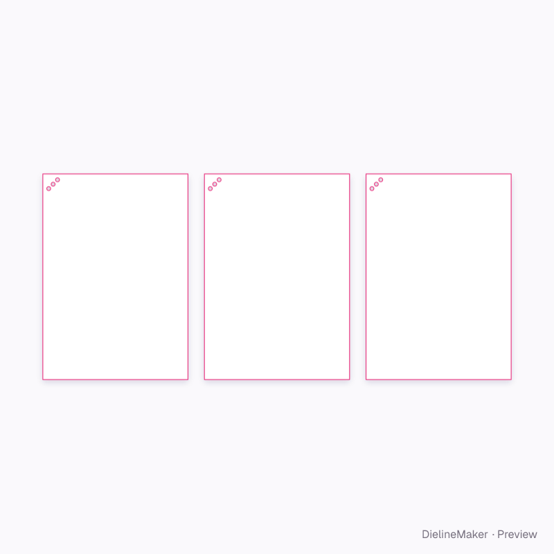 Corner spiral notebook flat dieline