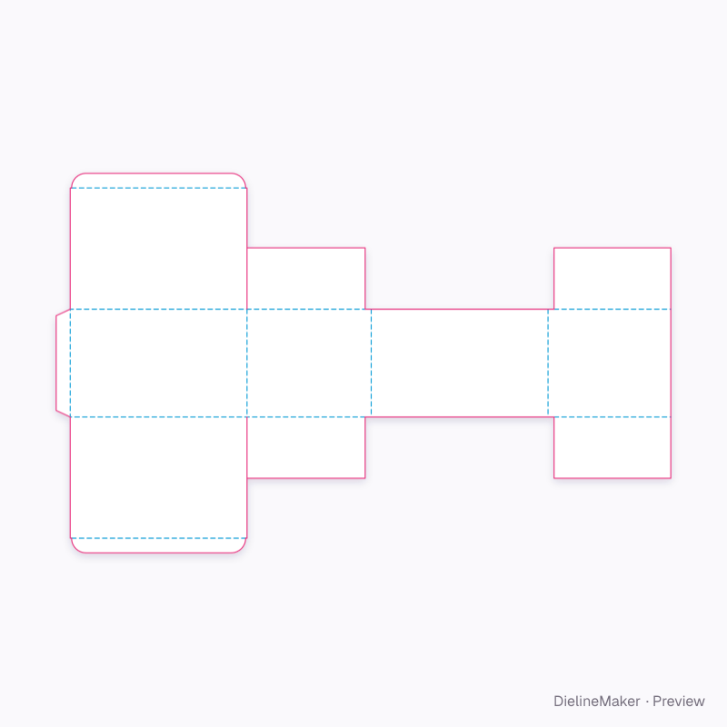 Corrugated straight-tuck case flat dieline