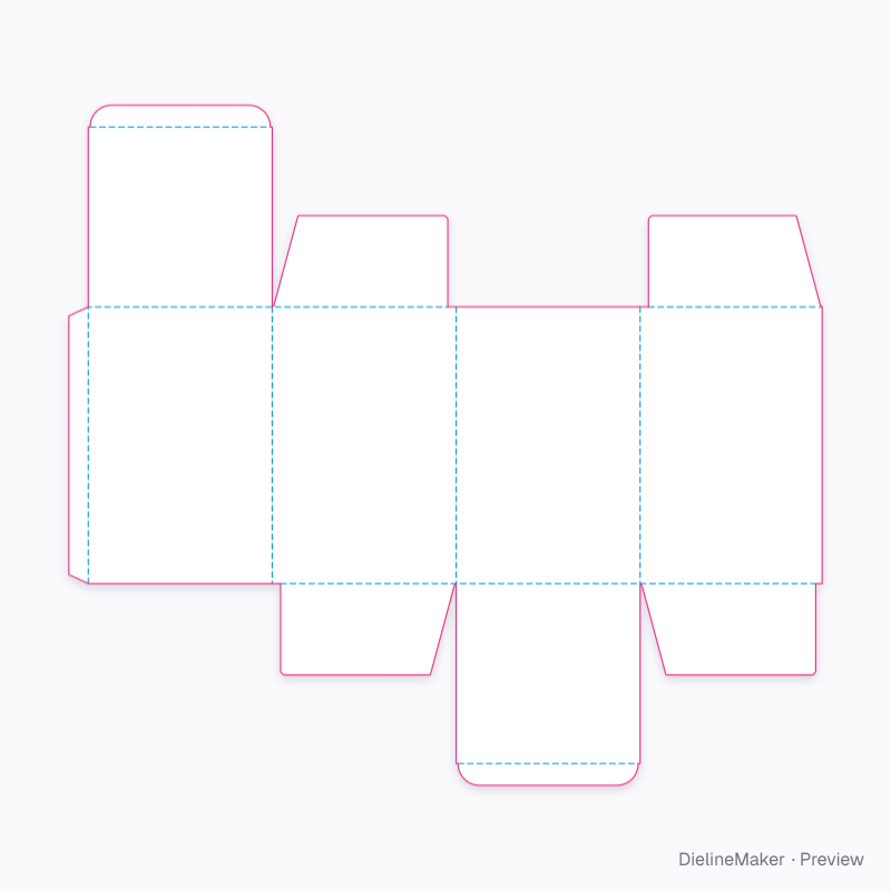 Table lamp box 300×300×450 flat dieline