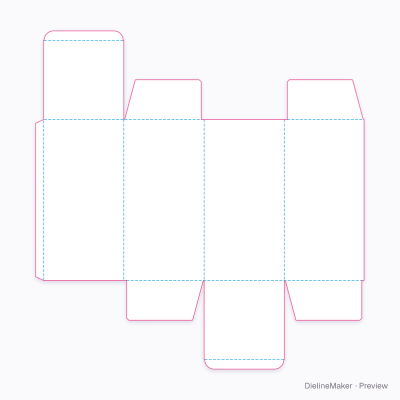Potted plant box 200×200×400 flat dieline