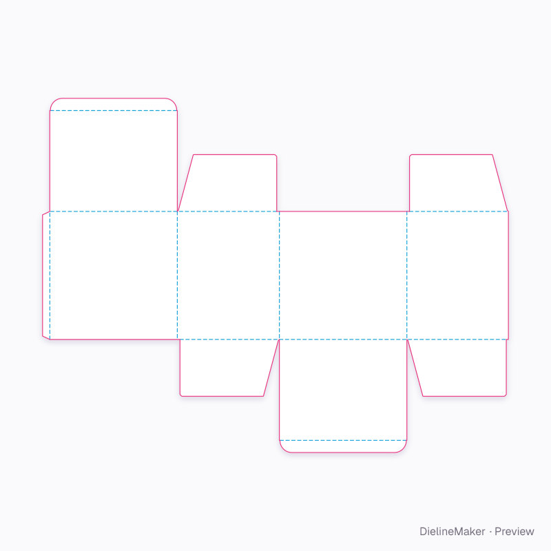 Small appliance carton — Corrugated tuck-end box flat dieline